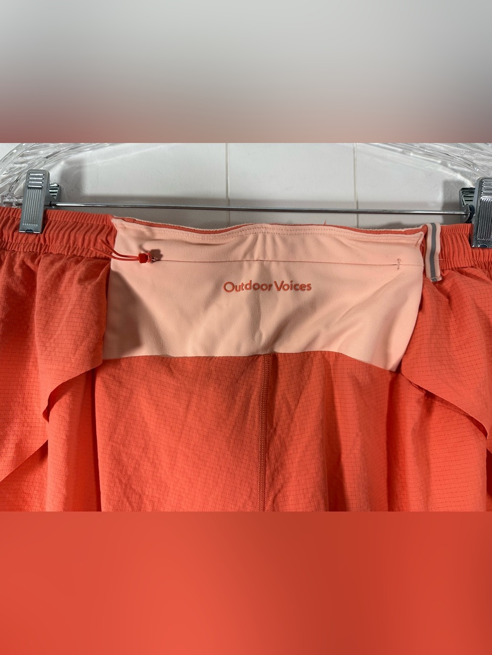 Outdoor Voices Size XXL Orange Jog Short 2-in-1 Layered Built In Liner Athletic - Picture 7 of 14